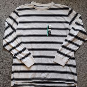 Mens White Stripe Long Sleeve
